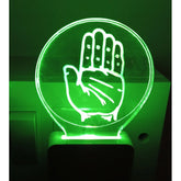 MultiColor acrylic and plastic CONGRESS AC Adapter Night Lamp with 3D illusion design, ideal for living room, bedroom decor, or gifting, low energy consumption, no chemical odors